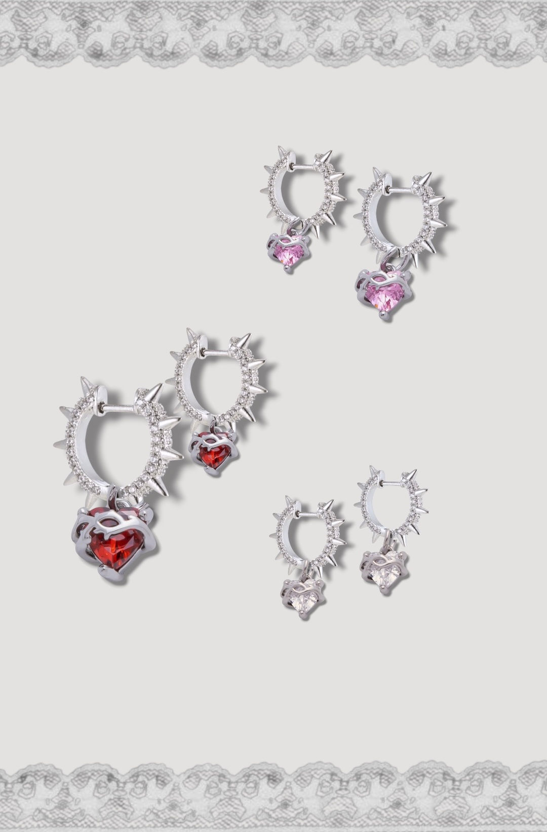 Diamond sacred heart earrings ❤️‍🔥