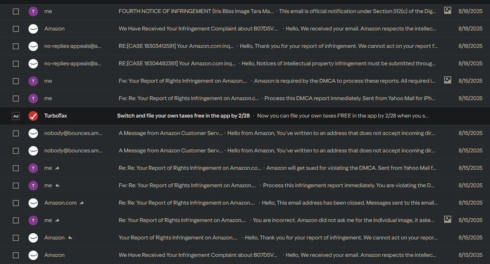 amazon infringement of a minor child