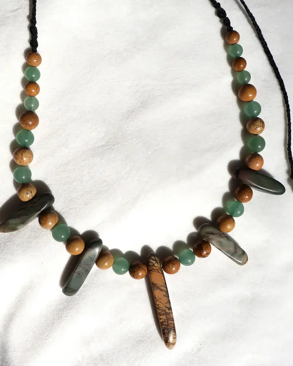 Thumbnail: Jasper & Aventurine Beaded Necklace