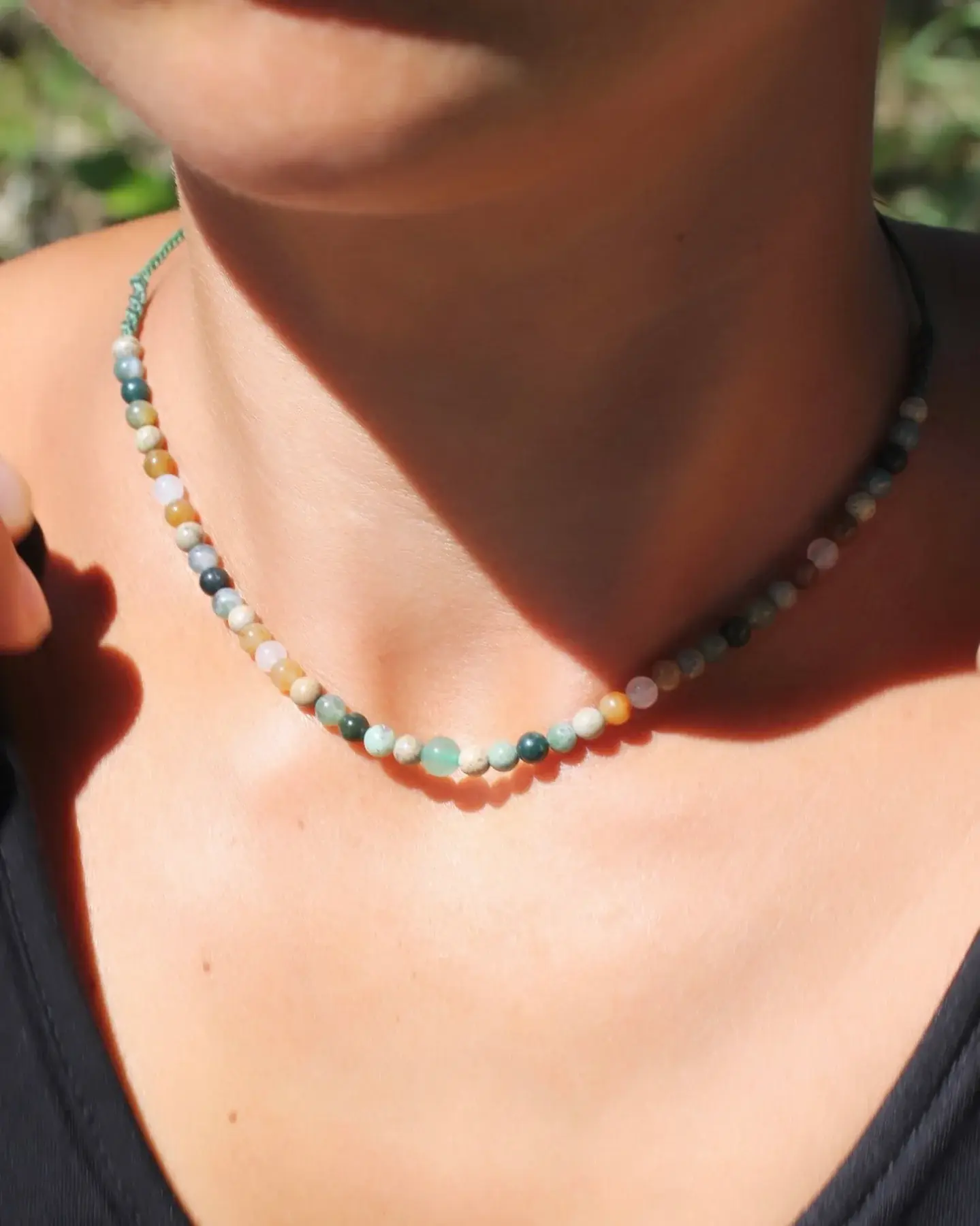 Indian Agate Beaded Necklace