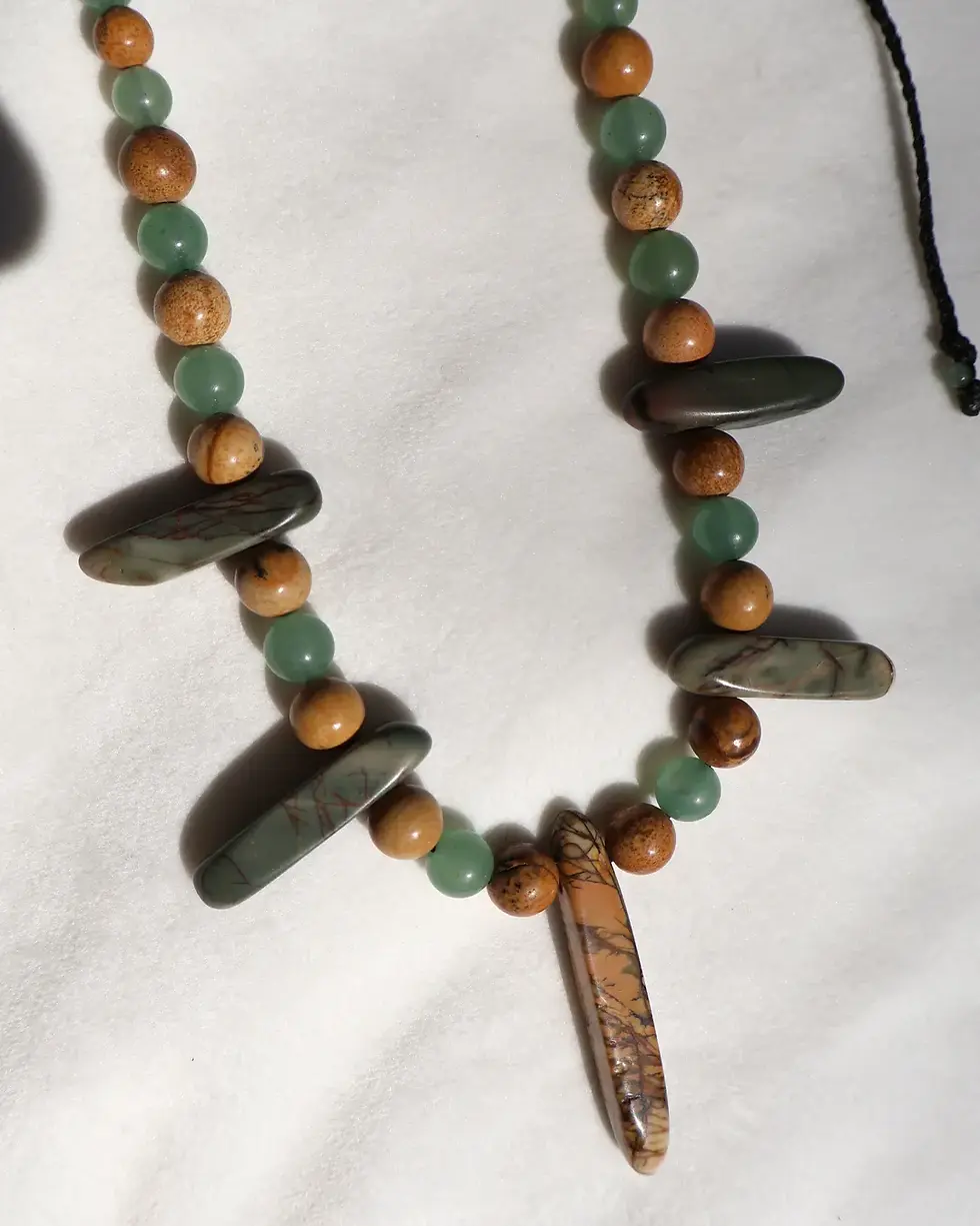 Thumbnail: Jasper & Aventurine Beaded Necklace