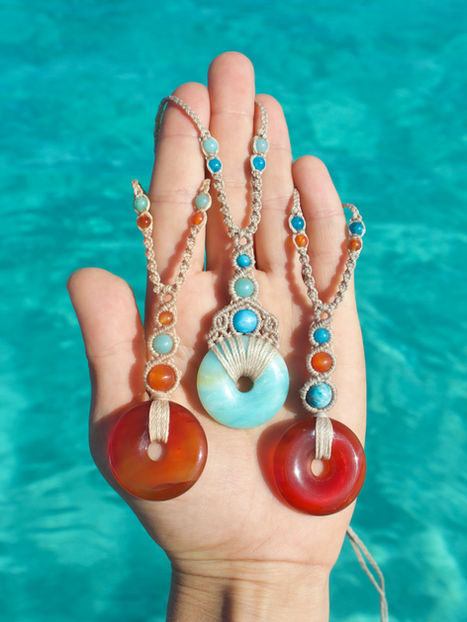 unique one of a kind macrame beaded boho necklaces bohemian jewellery 