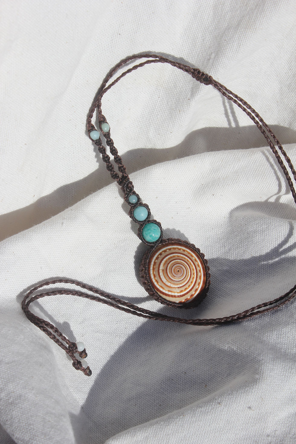 Thumbnail: Sundial Shell & Amazonite Triple - Brown