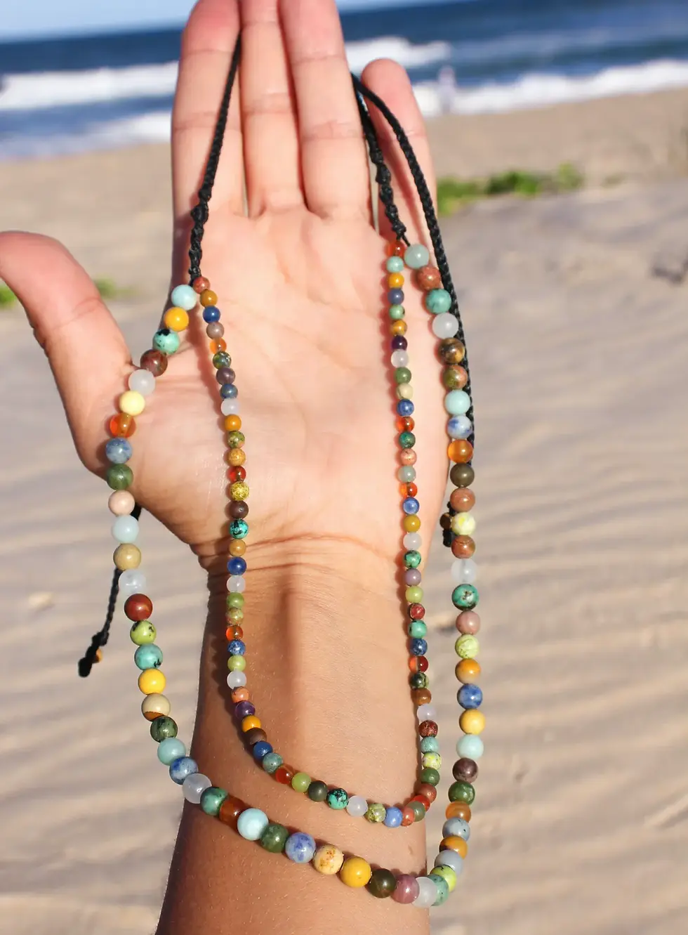 Thumbnail: Layered Beaded Gemstone Necklace