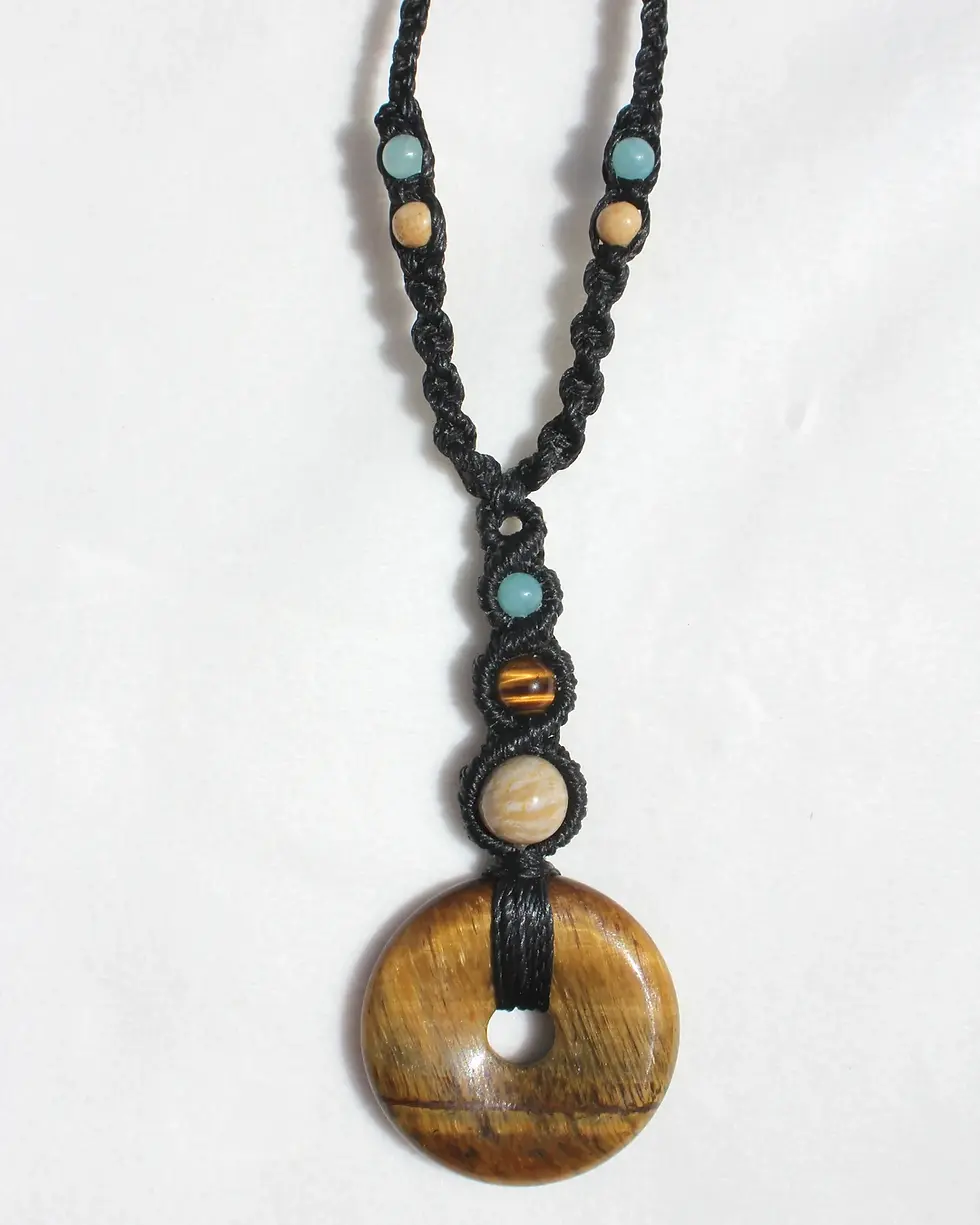 Thumbnail: Tiger Eye & Fossilised Coral - Black