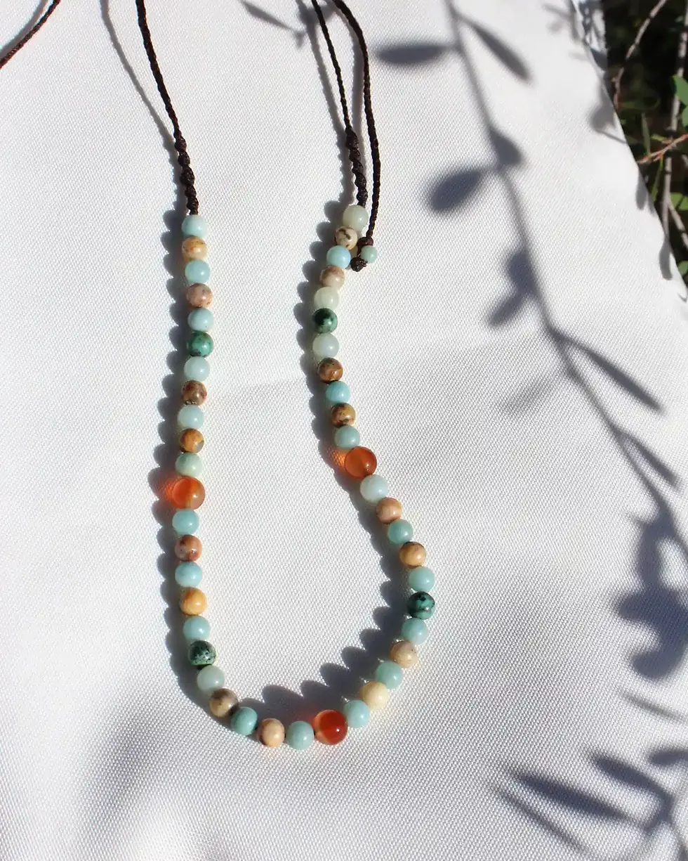 Thumbnail: Carnelian & Agate Beaded Necklace