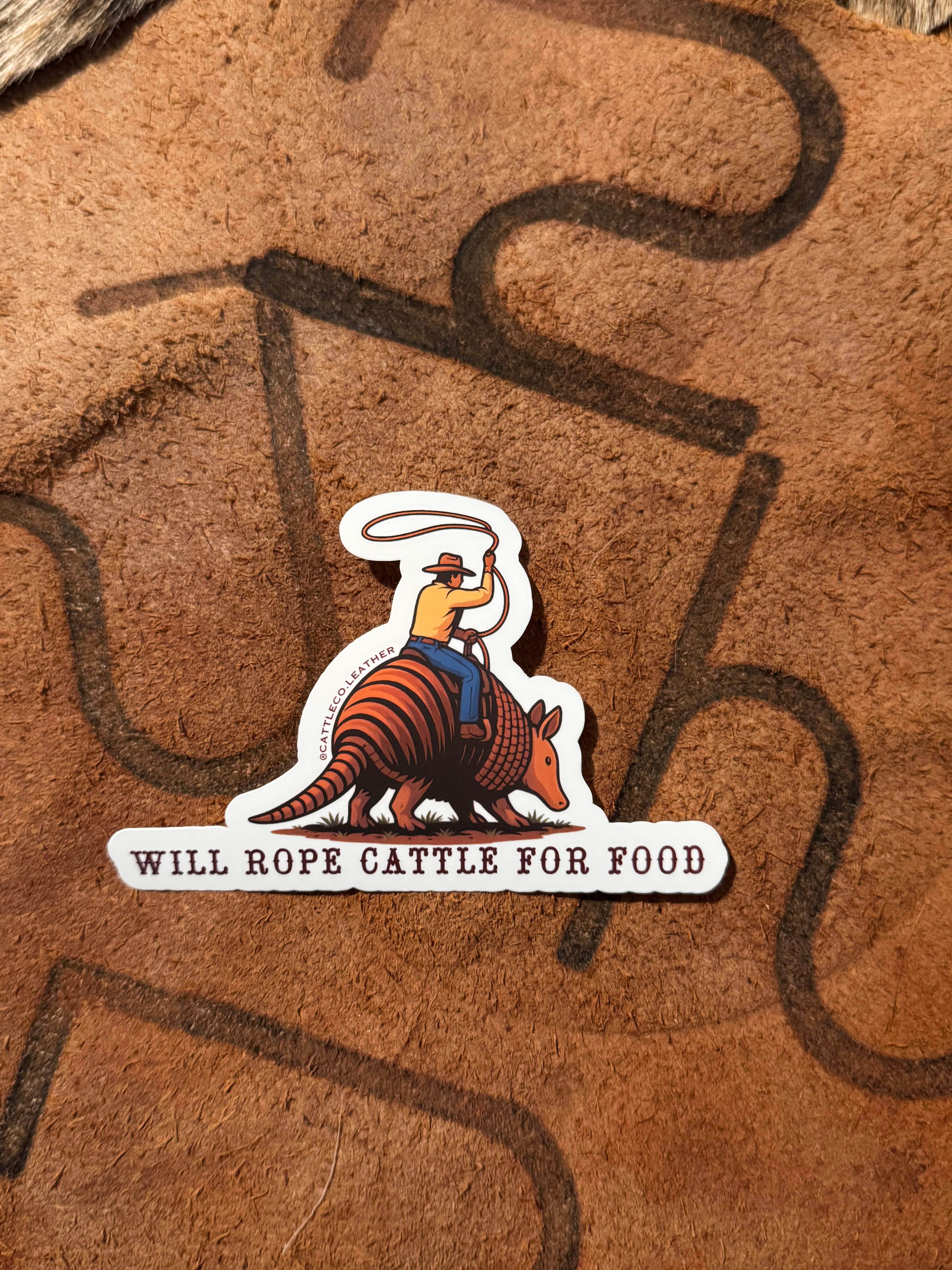 Will Rope Cattle For Food Decal