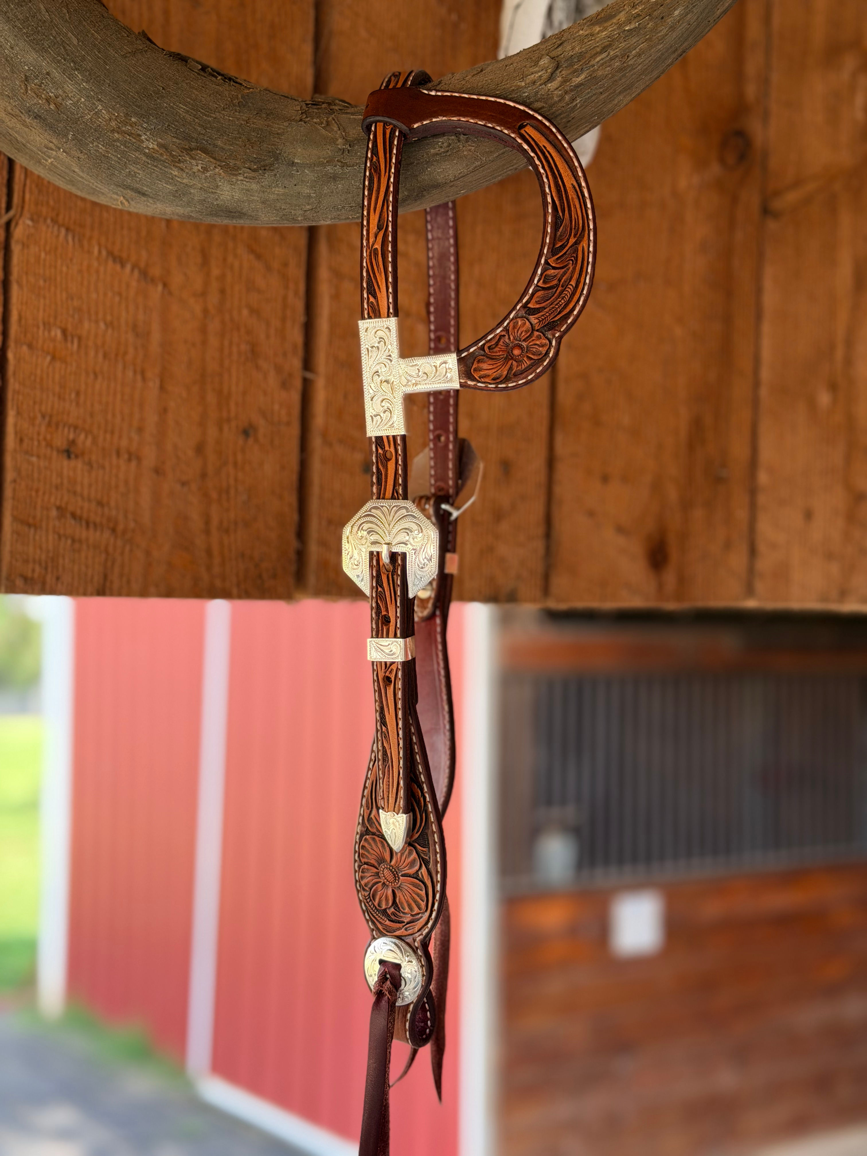 Walnut Slide Ear with Silver buckles and Silver Ear Tee
