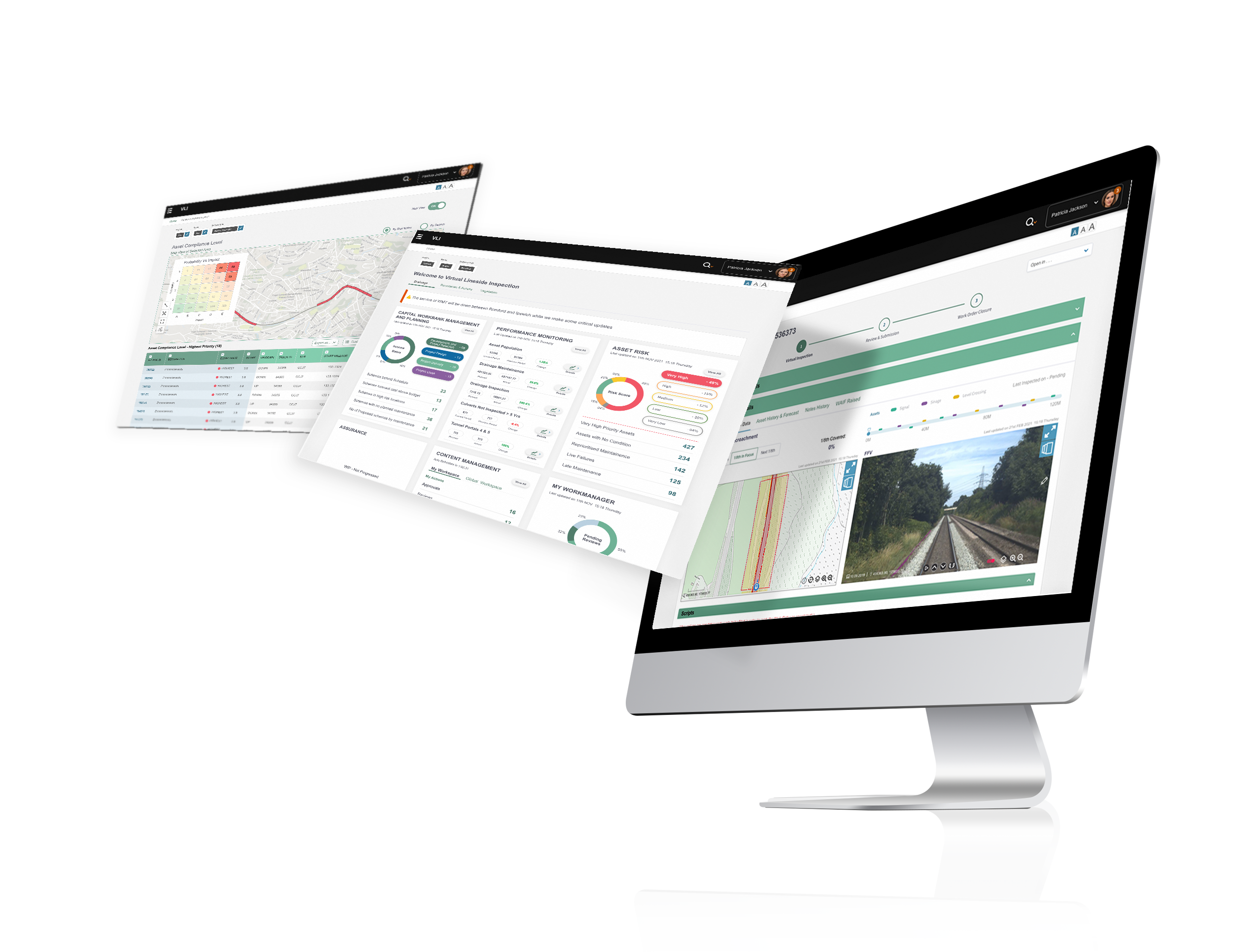 Virtual Lineside Inspection desktop application hero screen
