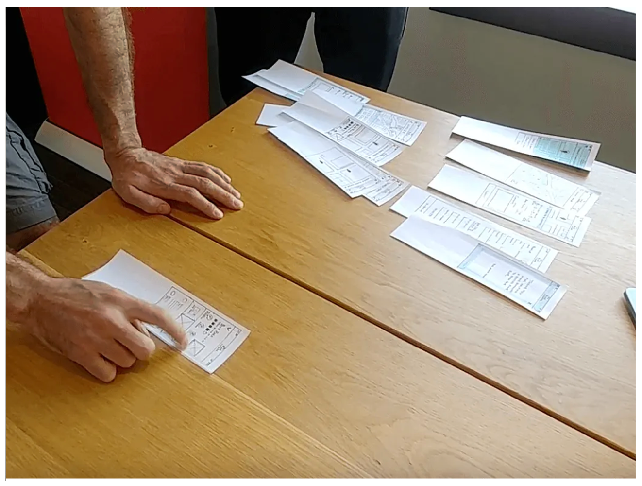 Paper prototype sketches — set two