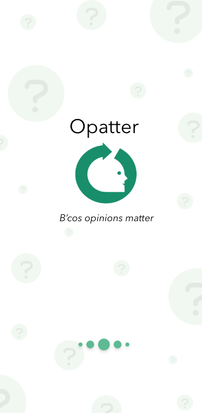 Splash screen with circling question marks
