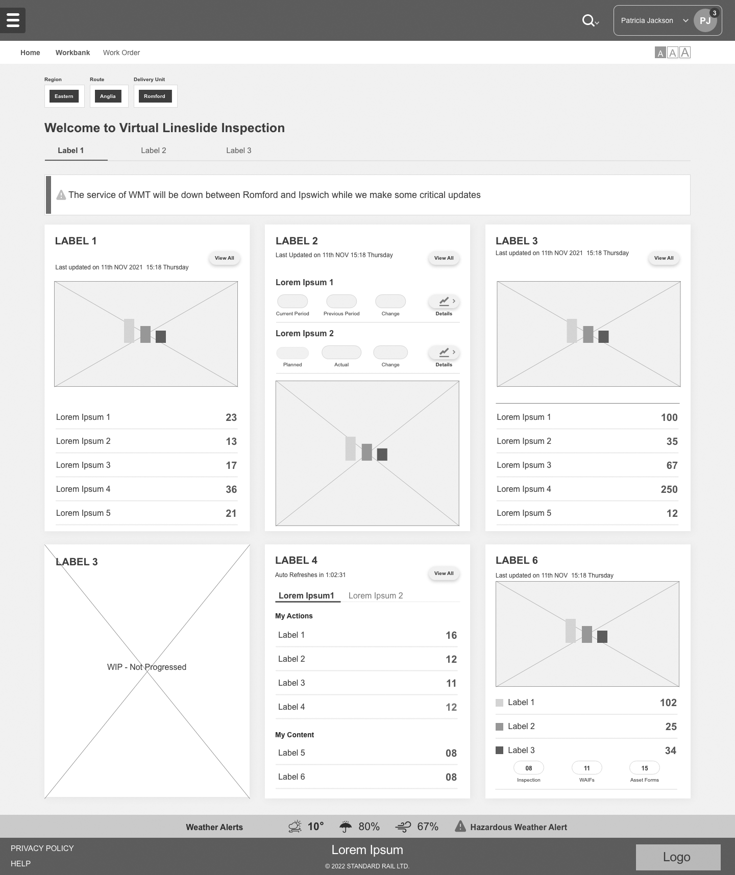 Home dashboard screen