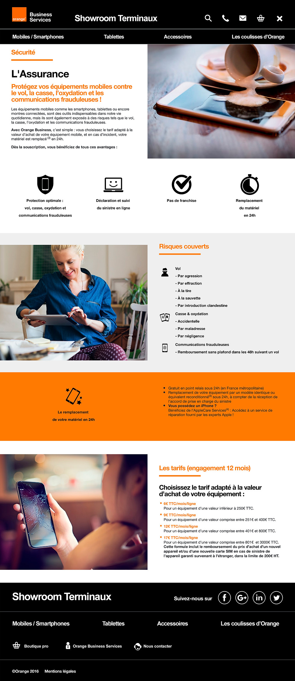 page assurance site web orange showroom