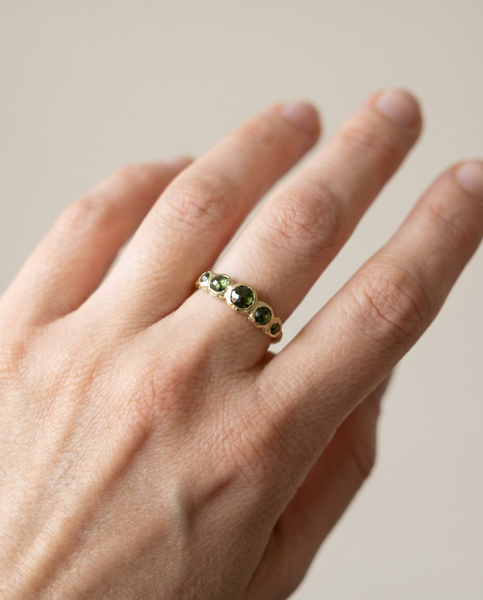 Thumbnail: Vivienne Ring · 10K Gold · Green Diamonds