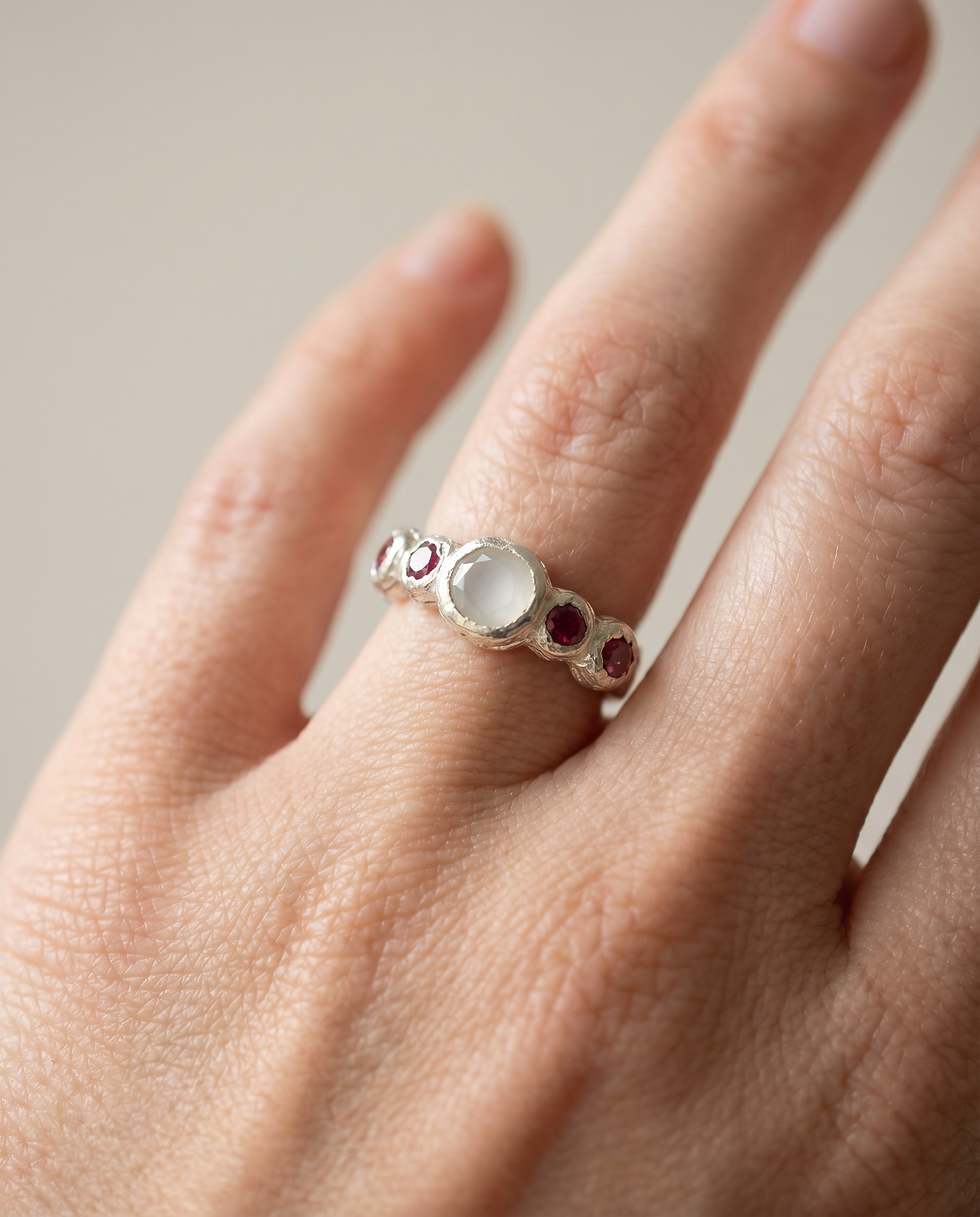 Thumbnail: Patrice Ring · Sterling Silver · Moonstone & Tourmaline