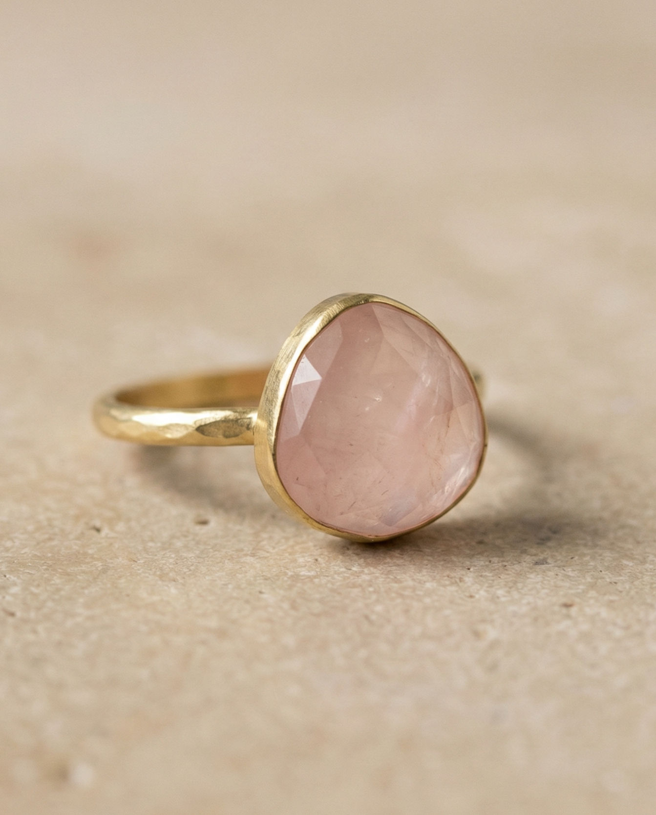 Juliette Ring · 14K Gold · Rose Quartz