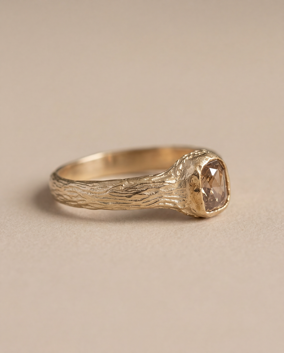 Thumbnail: Roxane Ring · 10K Gold · Brown Diamond