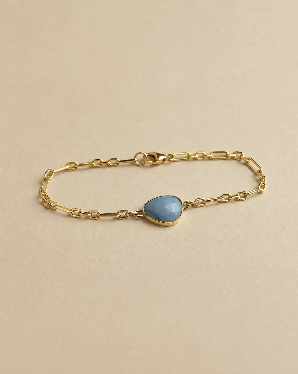 Thumbnail: Chloe Bracelet · 14K Gold · Blue Opal