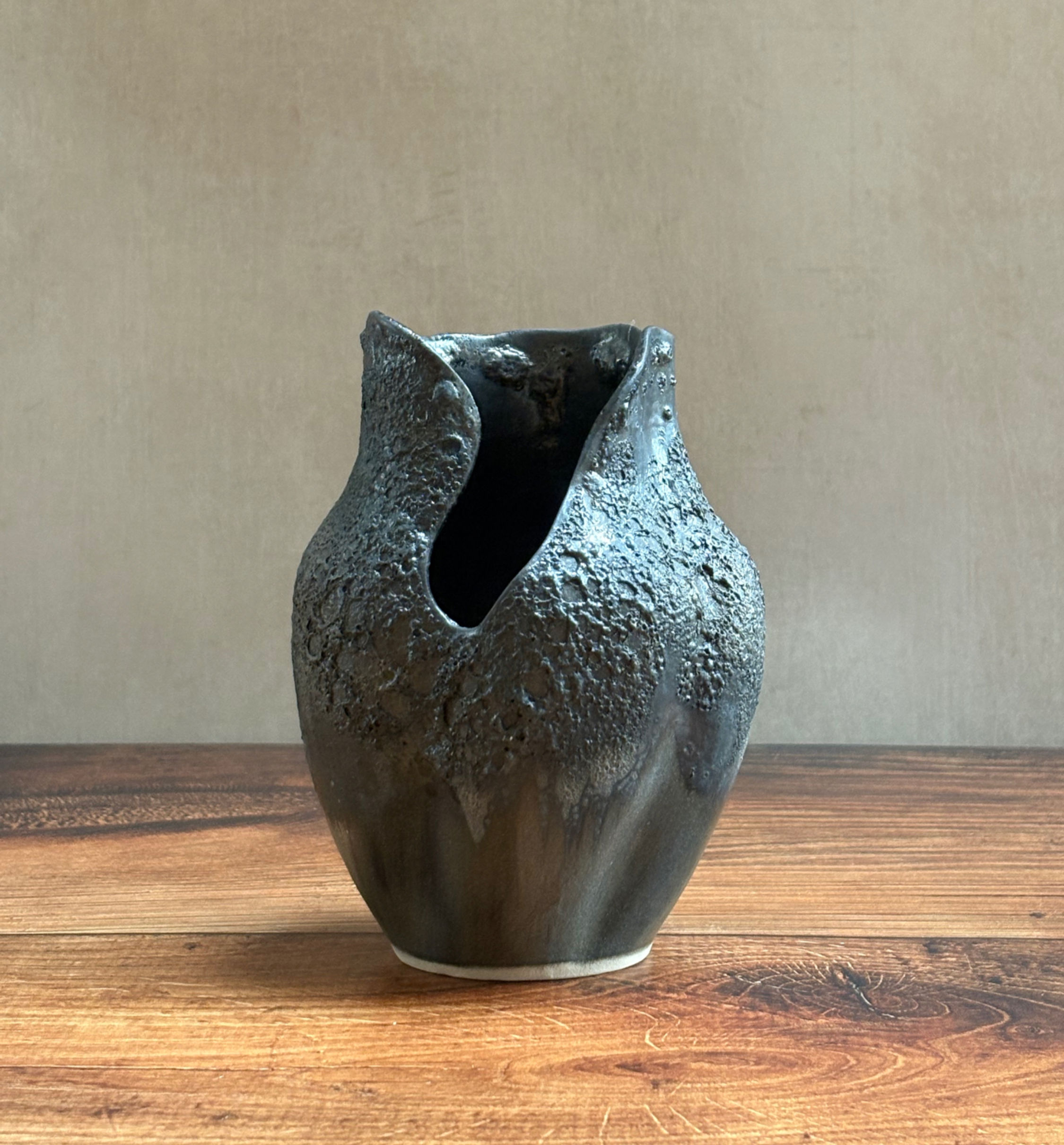 Black lava glaze vase, from 'Rocks of life' series