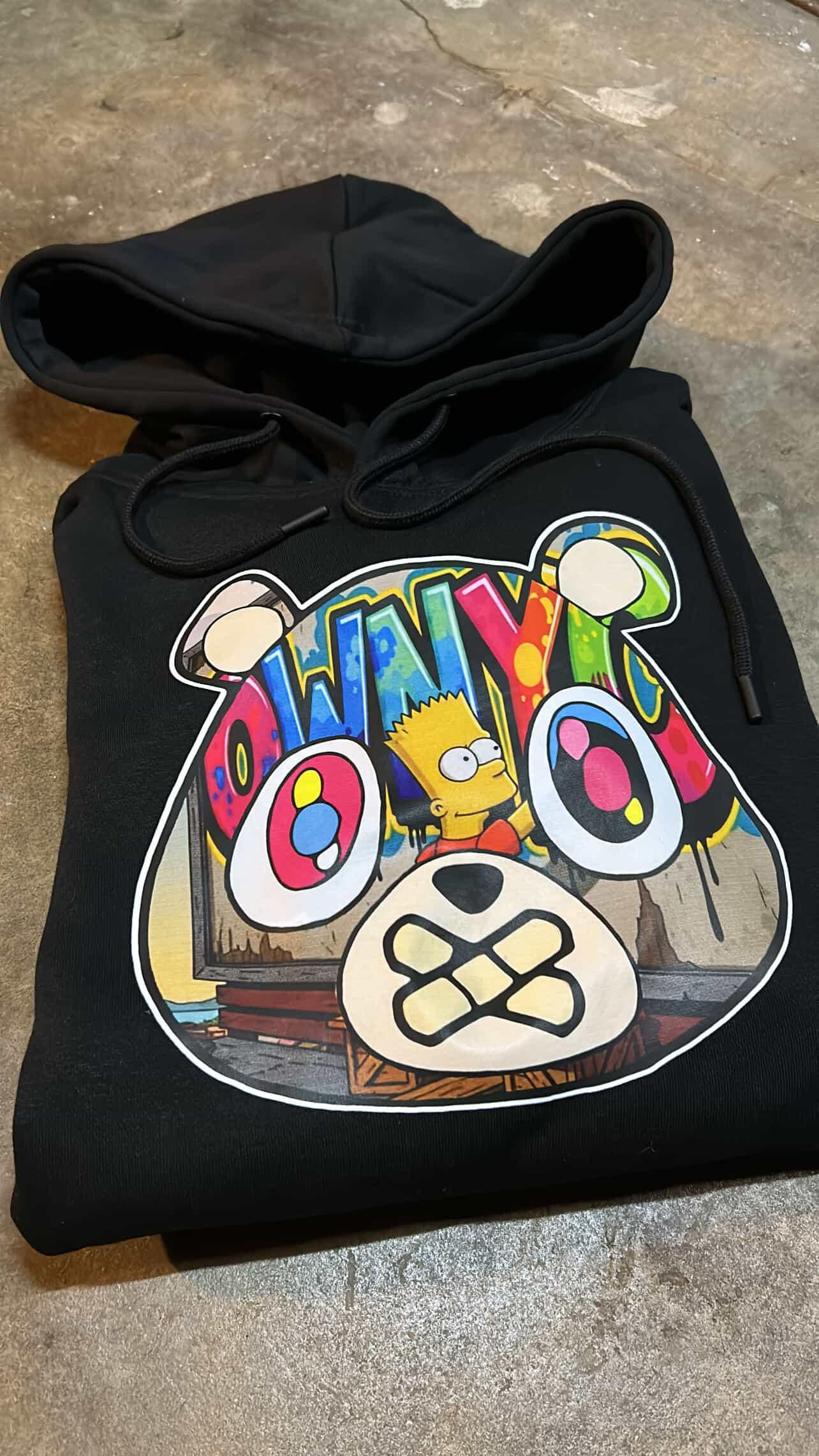 Black "Bart Graffiti Bear" Hoodie 