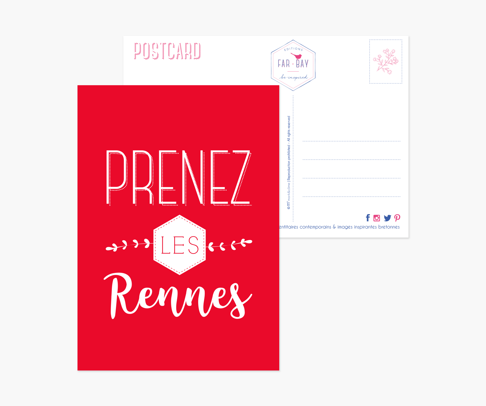 Carte postale Love | Prenez les Rennes