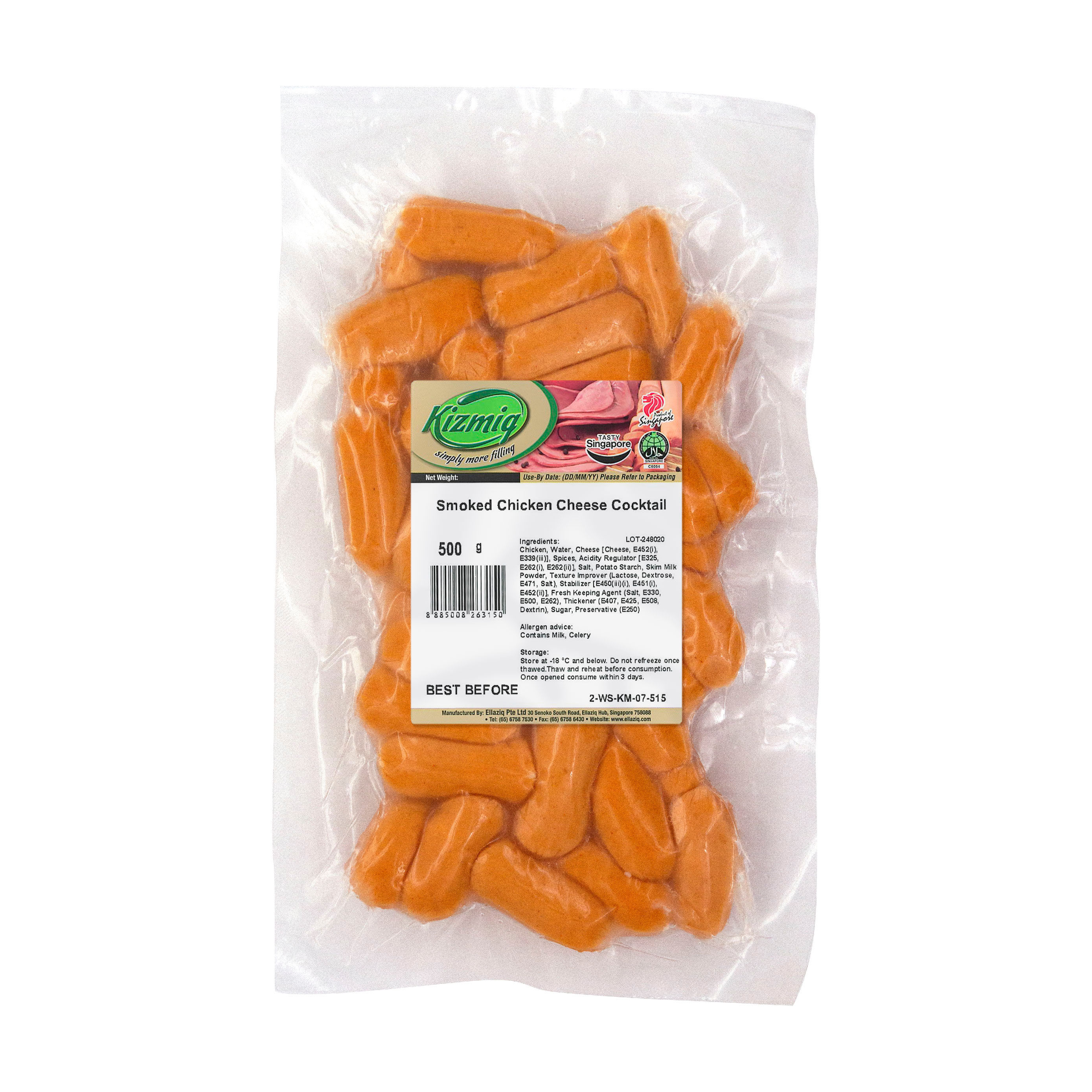 Kizmiq Smoked Chicken Cheese Cocktail 500g [Frozen] - Halal