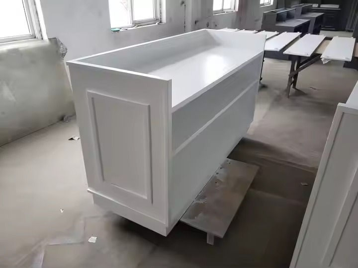 Miniature : Luxury French White Solid Oak Wooden Wedding Bar Counter Event Rental
