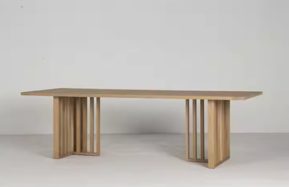 Luxus-Klassiker-Möbel Slat Indoor 8-Sitzer Eichenholz Esstisch 8 Stühle Se