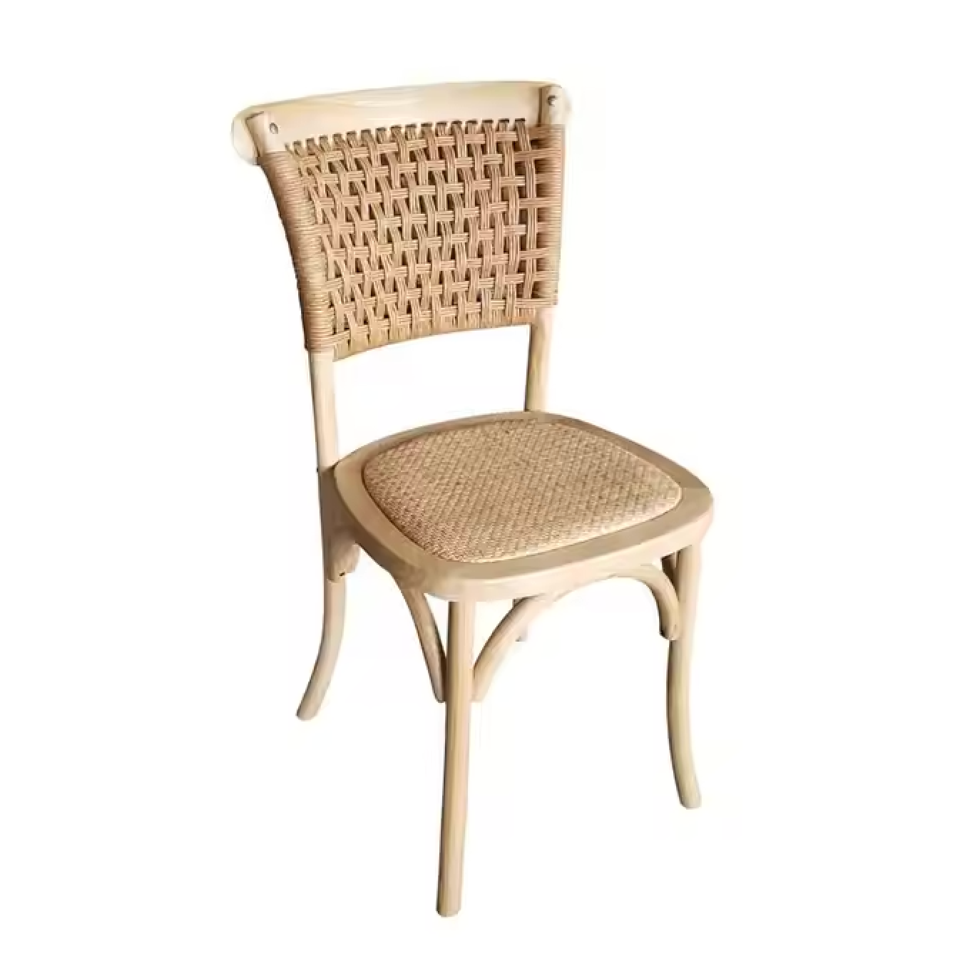 Good Price Antique Nordic Style Toon Wooden Rattan Cushion Accent Charis Stackab