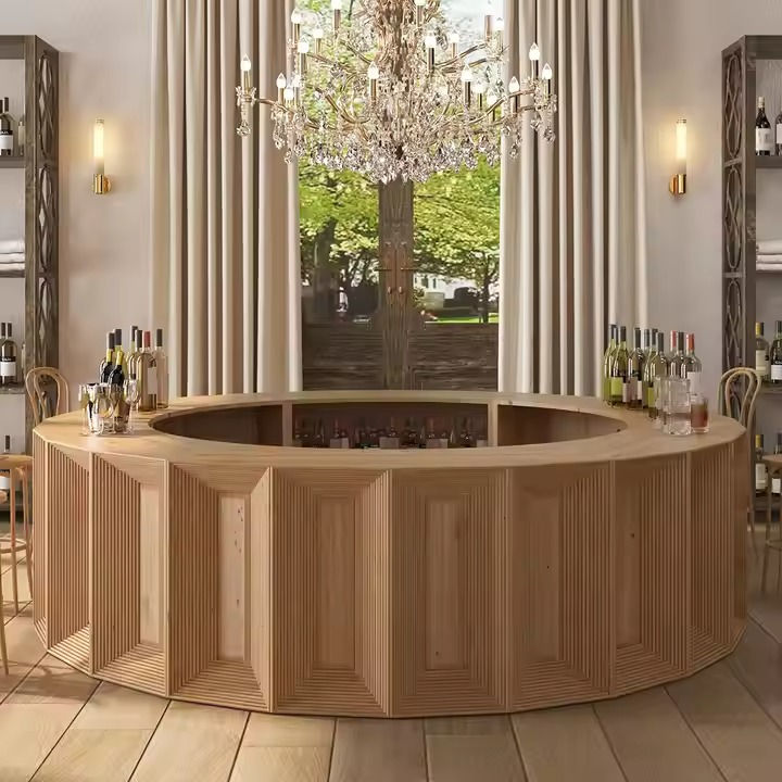 Miniaturbild: Modernes Design Eventmöbel Vermietung Anpassen Holzrahmen Große Runde Bar Coun