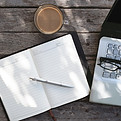 Laptop and Diary Topview