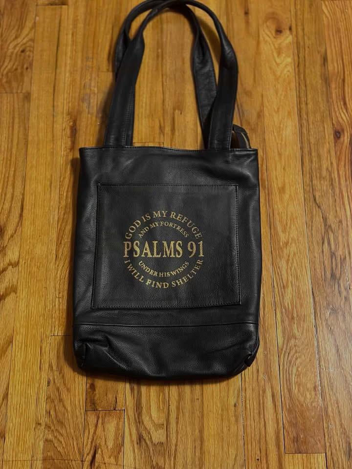 Thumbnail: Psalm 91 Christian Tote Bag for Women | Bible Verse Faith Church Gift