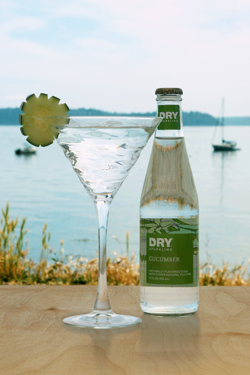 GIF of non-alcoholic Cucumber DRY Sparkling drinks