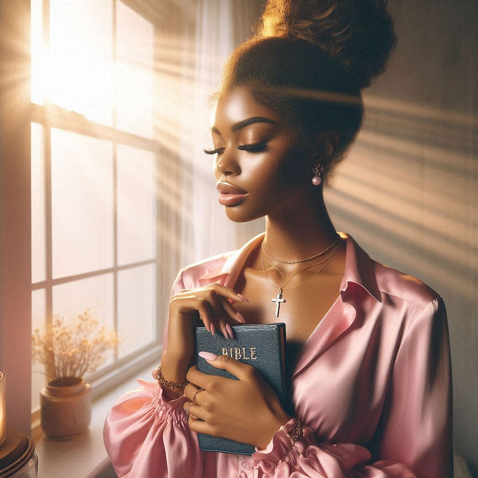 woman holding a bible reflecting