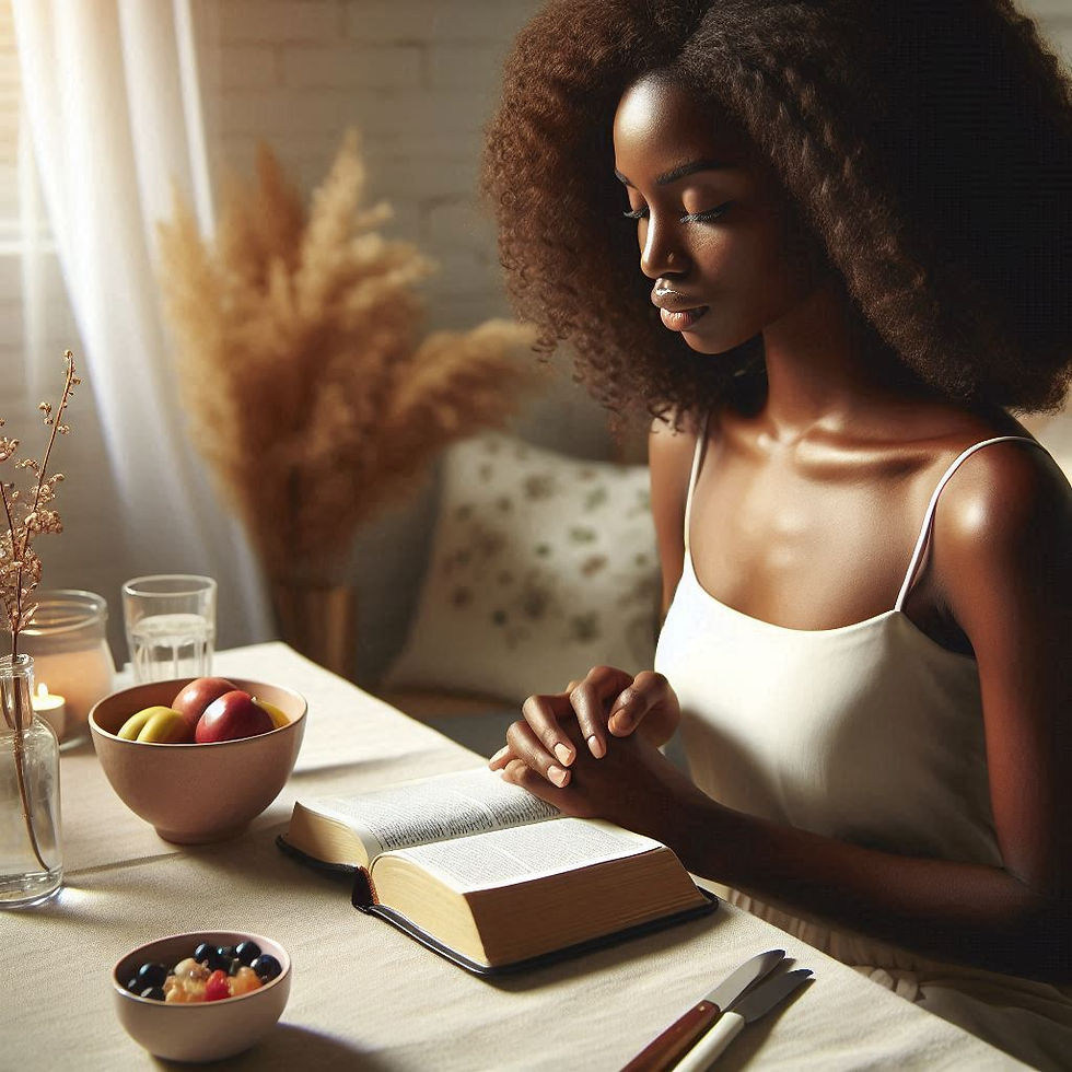 woman fasting and praying
