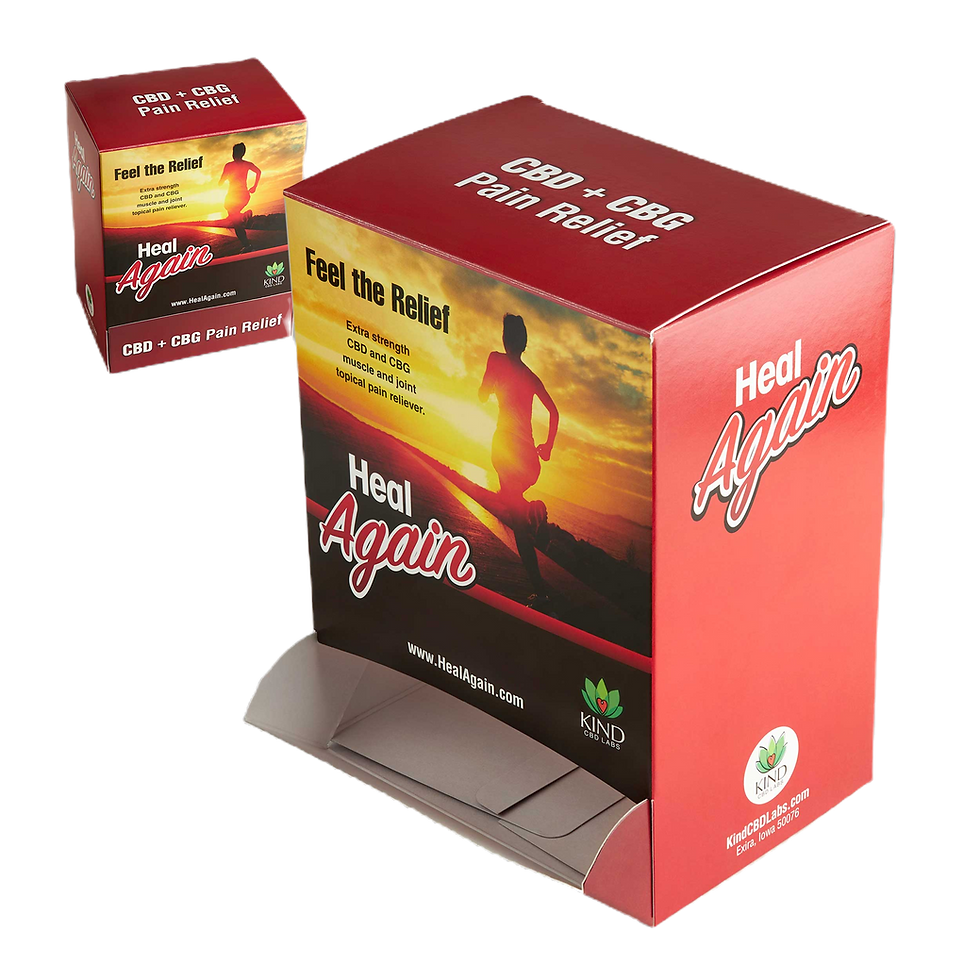 Gravity feed counter top display box
