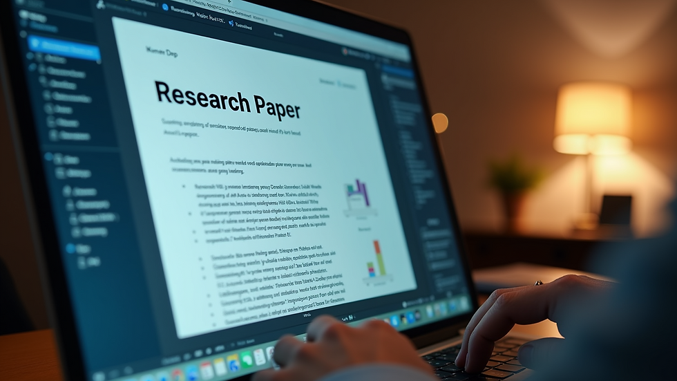 Eye-level view of a computer screen displaying a research paper on an online platform