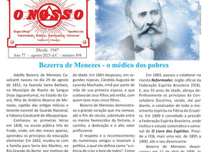 Edição de Agosto do Jornal O Nosso: Bezerra de Menezes - o médico dos pobres.