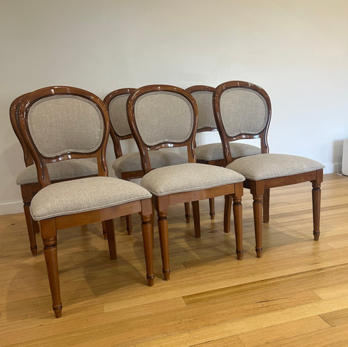 6 Upholstered dining chairs in warwick fabric