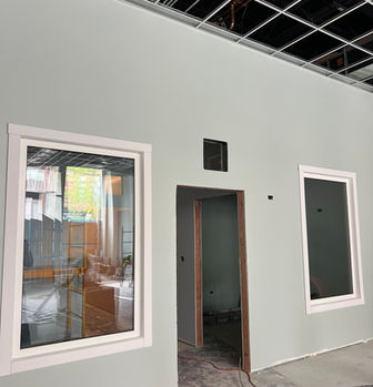Custom commercial windows installed in a Chicago build-out