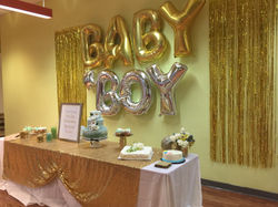 Gold, Teal and and Green Baby shower