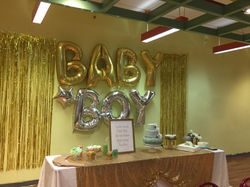 Gold, Teal and and Green Baby shower