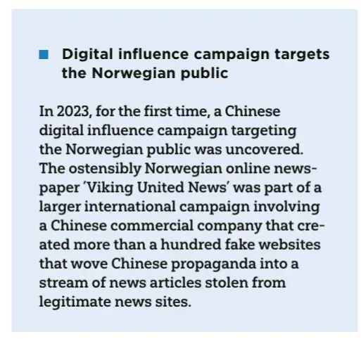 Norwegian Police Security Service (PST), 2025. National Threat Assessment 2025, p. 15, Courtesy of PST