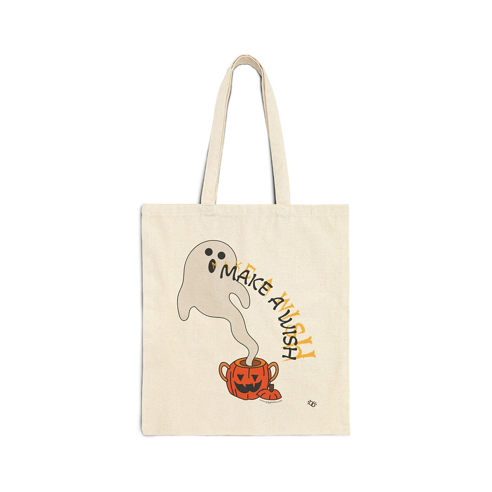 Thumbnail: Make A Wish Ghost - 100% Cotton Tote Bag