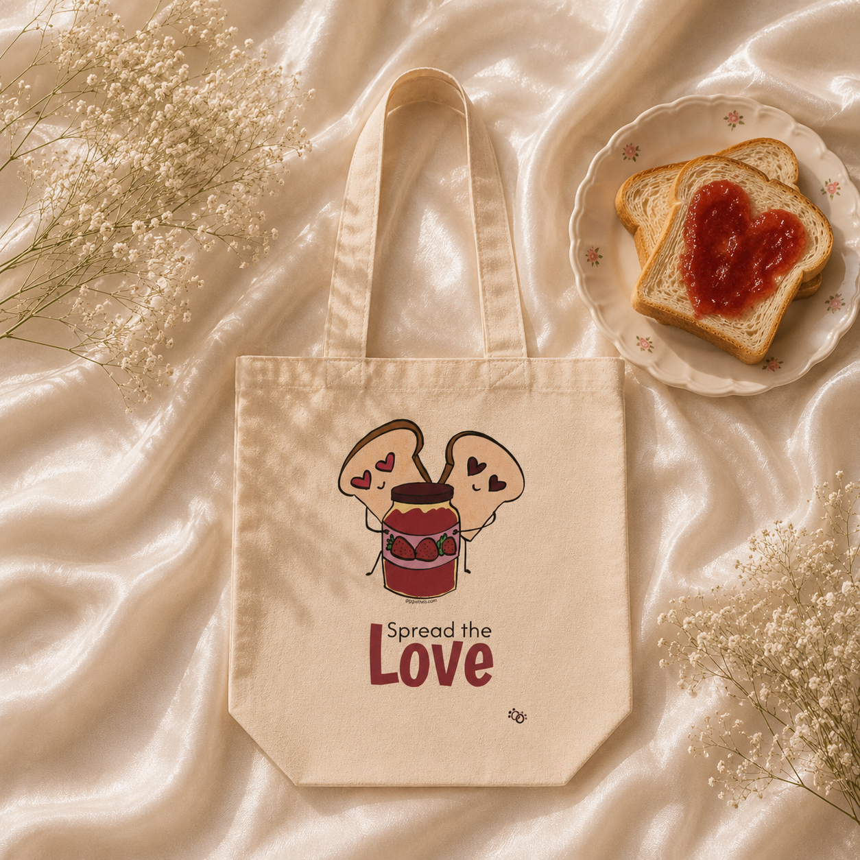 Spread the Love 100% Cotton Double Wine Bag