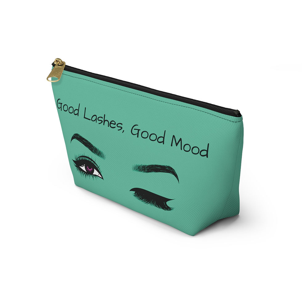 Thumbnail: Good Lashes, Good Day - Teal Background Pouch