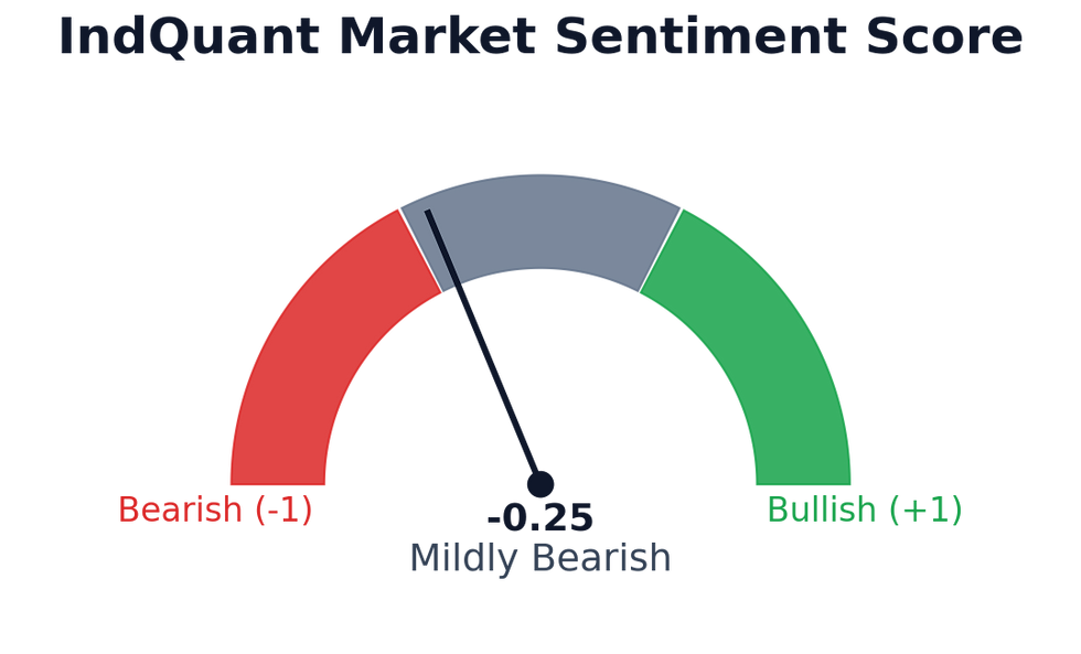 Overall sentiment: Mildly Bearish (-0.25).