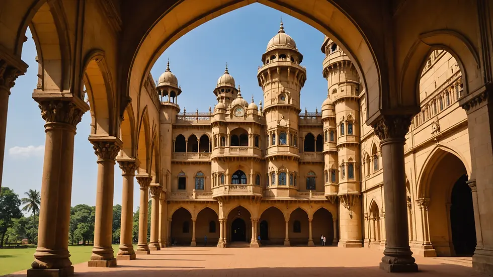 Eye-level view of Bangalore Palace with its gorgeous architecture