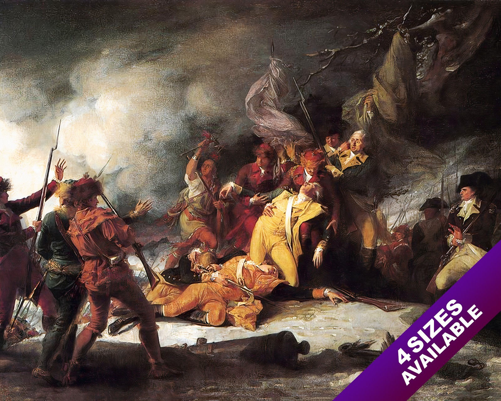 GEN MONTGOMERY DEATH QUEBEC 1775 AMERICAN REVOLUTION PAINTING ART CANVAS PRINT