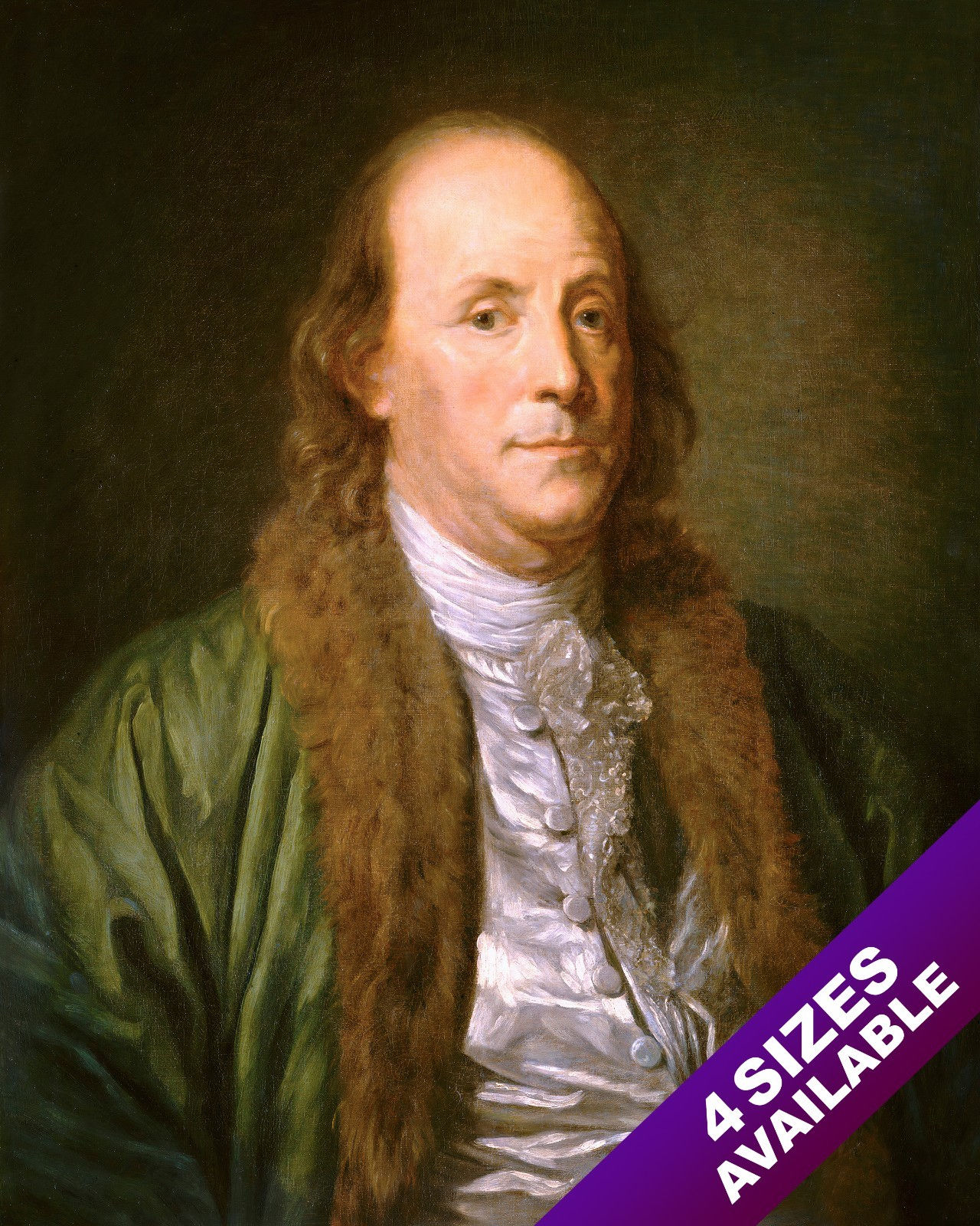 FOUNDING FATHER ICON BENJAMIN FRANKLIN US HISTORY PAINTING ART REAL CANVAS PRINT